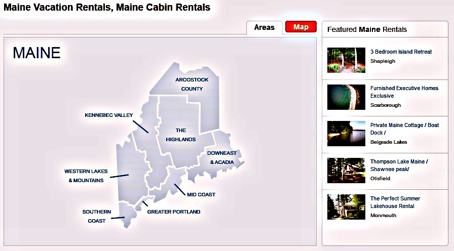 Maine vacation camps and cabins rental.