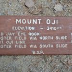 This vintage sign from Mount OJI is one of 10 signs included in the inaugural Friends of Baxter State Park sign auction. Photo by Aaron Megquier