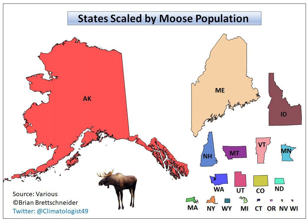 States scaled by moose population