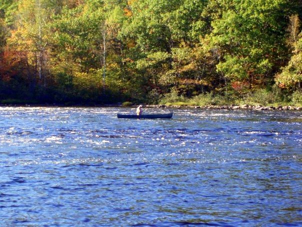 Picture of canoe on West Branch of Penobscot River.
