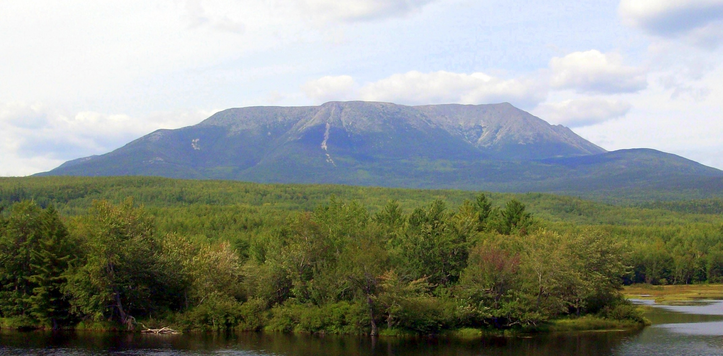 Photo of Mount Katahdin from Abol Bridge.