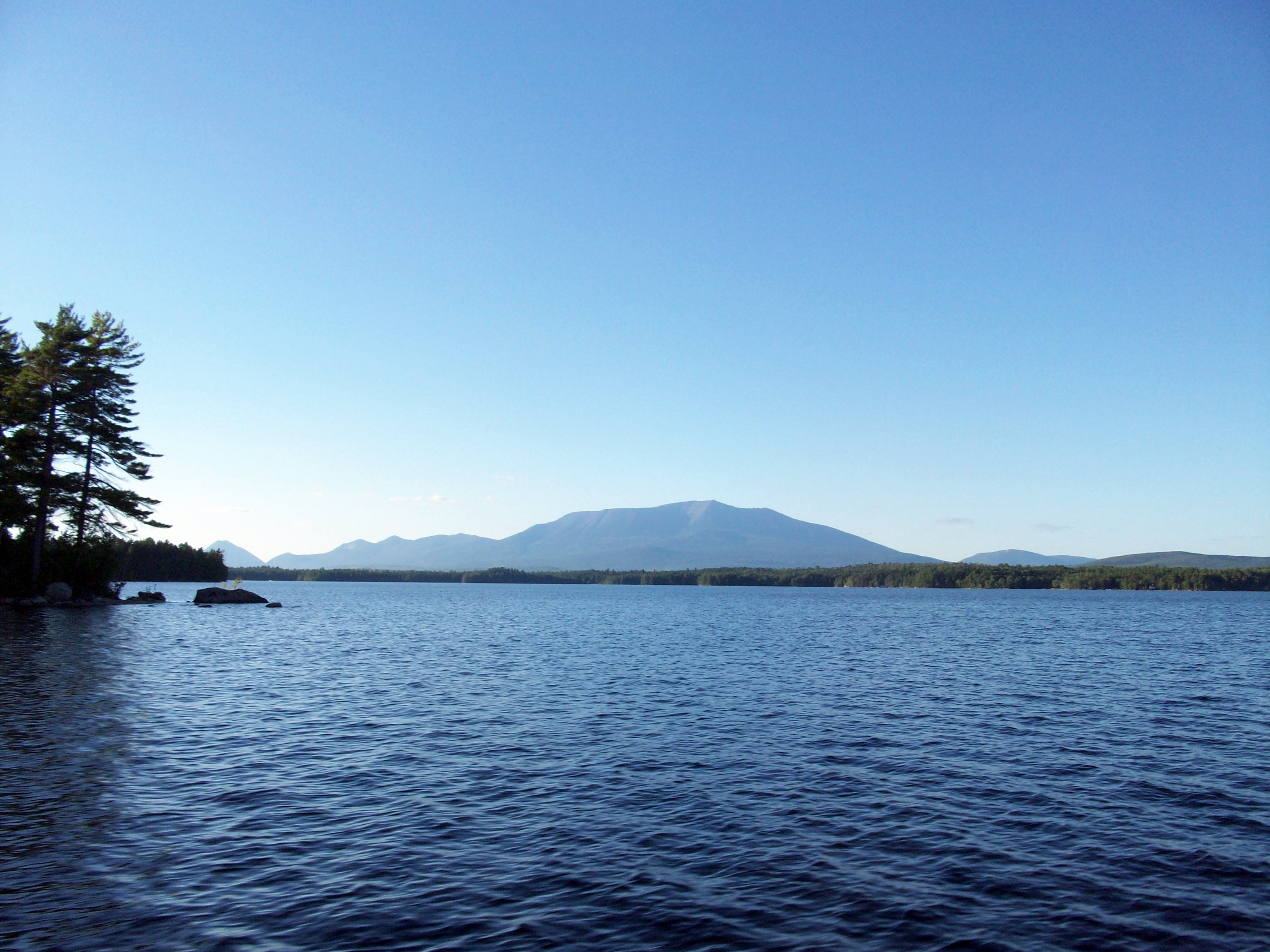 Picture of Mt Katahdin across Ambajejus Lake.
